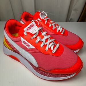 Puma Cruise Rider Brain Freeze Sneakers Pink Orange Big Girls Size 4 EUC